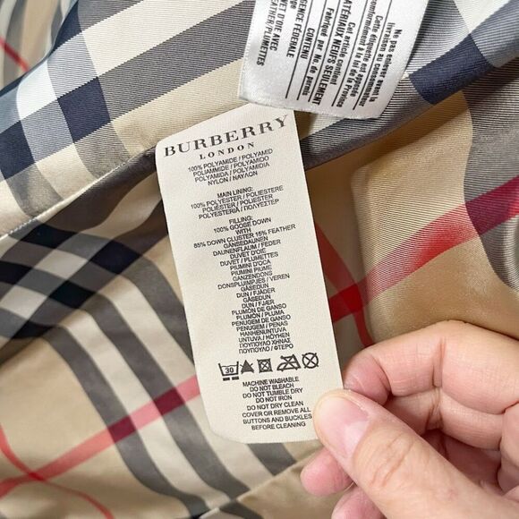 Burberry Weatherproof Puffer Goose Down Belted Pocket Nova Check Hooded Coat - Picture 13 of 14